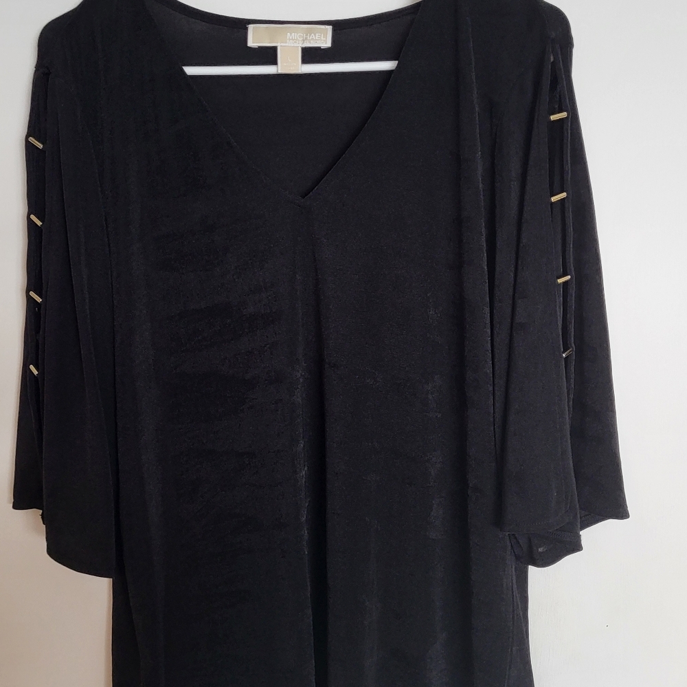 Michael Kors Black Blouse with Gold Accents